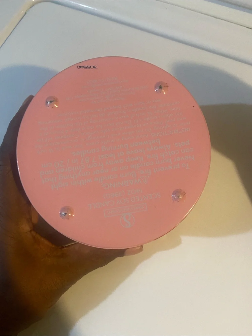 Pink Floral Decorative in Tin can SIMPLY INDULGENT 4 wick candle